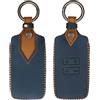 kwmobile Custodia Compatibile con Renault con 4 tasti Smart Key (solo Keyless Go) - Cover Chiavi Auto Protezione Copri Telecomando - Copri Chiave Copertura blu marino / marrone chiaro