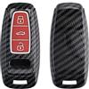 kwmobile Custodia Copri Chiave Compatibile con Audi A6 A7 A8 Q7 Q8 Keyless 3 Tasti - Cover Coprichiave Telecomando Auto in Plastica e Silicone - Effetto Carbonio