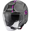 GIVI casco jet 12.5 grigio H125FTHTP56 taglia S