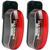 ProPlus Luce di ingombro LED 12 V Luce di posizione 2° set rosso/bianco 98x42x38 mm, 12/24 Volt, 2 Watt, 6 LED per camper, roulotte e rimorchio