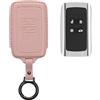 kwmobile Custodia Chiavi Vera Pelle Compatibile con Renault con 4 tasti Smart Key (solo Keyless Go) Custodia - Car Key Case con Anello Portachiavi - Accessori Auto - rosa antico
