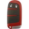 Oupdate Guscio Chiave Auto Rosso per Fiat 500X Freemont Jeep Renegade Cherokee Compass Chrysler Dodge, Cover Telecomando Ricambio con 2 Tasti e Lama Vergine, Compatibile con Modelli del Gruppo Fiat