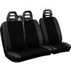 Lupex Shop Set Coprisedili Universali per Furgone 3 Posti misto Cotone poliestere, singolo + doppio, Cintura Alta, colore Nero - Grigio Scuro