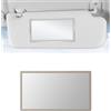 LiJuanWang Auto Specchio per Trucco,Specchio autoadesivo portatile dell'acciaio inossidabile,Specchietto Parasole per Auto Specchio cosmetico interno auto Specchio per Auto,150 x 80 mm