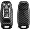 kwmobile Custodia Copri Chiave Compatibile con Audi A6 A7 A8 Q7 Q8 Keyless 3 Tasti - Cover Coprichiave Telecomando Auto in Plastica e Silicone - Effetto Carbonio