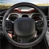 DZSHONGXINSM Copri Volante Coprivolante In Fibra Carbonio + Pelle Per Fiat Per Panda 2013-2022 Accessori Auto Custodia Volante Auto(COFFEE O SHAPE)