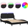 vidaXL Letto con LED senza materasso "Zadar" Nero 120x200 cm