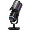 OEM Microfono USB da gaming con capsula a condensatore, funzione Quick-Mute, illuminazione RGB, supporto per sedia da ufficio, filtro anti-pop e controllo del volume, ideale per streaming, Discord, Twitch e podcast (nero)