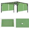 Mendler Teli di ricambio copertura tetto per gazebo Baia poliestere 4x4m - verde
