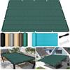 XUEDNGM Telo Ombreggiante 3 x 3.3 m in Hdpe, Permeabile All'Acqua, Protezione UV Telo Parasole per Esterni Rete con Fune e Occhiellato per Terrazza, Campeggio, Verde Scuro