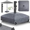 tillvex® Base per ombrellone GRAVIA e Ruote e Freni | Zavorra ombrellone riempibile 37L/56kg | Piedistallo per ombrelloni Giardino e Mercato Ø1,8-3,7m | Resistente a intemperie e UV (Effetto Granito)