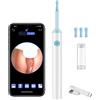 LANMOU Otoscopio 1944P con telecamera, 6 LED, IP67 | Pulizia orecchie con 4 cucchiai in silicone, compatibile con iPhone, iPad e Android, Bianco