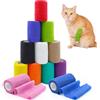 Zyluniy 12 Rotoli Benda Elastica Coesiva 10cm x4.5m, Benda Traspirante, Bende per animali Domestici per Umano e Animale Domestico, Adesive Senza Cute, Fascia Autoaderente per Medicazione