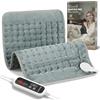 Levesolls Termoforo Elettrico 60x30cm - Per Schiena, Spalle e Addome, 6 Livelli Di Temperatura, 4 Timer, Riscaldamento Rapido, Spegnimento Automatico, Lavabile In Lavatrice - Grigio Scuro