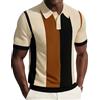 PJ PAUL JONES Polo T-shirt da uomo a maniche corte vintage in maglia, Albicocca, L