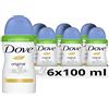 Dove Deodorante spray da donna, anti-traspirante, originale, compresso, 100 ml, confezione da 6