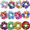 BetterJonny - Elastici per capelli in seta imitazione Scrunchie Satin Scrunchies per capelli in morbida seta, elastici per donne e ragazze (colore metallo)
