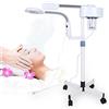 SOULONG Vapozone Estetica Professionale Vapozone Vapore Viso 5X Lampada Lente di ingrandimento Estetica a Piede Macchina Vapozone Professionale per Salone di Bellezza Cura del Viso