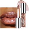 Prreal Rossetto lucido lucido olografico liquido resistente all'acqua Diamond Pearl Lipgross Non-Stick Cup Long Lasting Chameleon Laser Eyeshadow Lips Makeup 06 Reddish