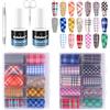 Kalolary Kit Nail Art Foil - Gel Colla per Unghie + Foil Olografiche + Penna Pressa + Forbici - Decorazione Unghie Effetto Laser per Manicure DIY o Salone (20P+ Plaid Foil Colla)