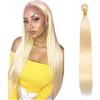 Shoaiye Human Hair Bundles Straight Capelli Veri Tessitura Unprocessed Remy Machine Weave Extensions Double Weft Color #613 Blonde 12 Inch