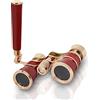 Generic Binocolo da opera, 3 x 25, con messa a fuoco centrale, prisma BAK-7 e manico, per adulti e bambini