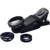 Generic fish-eye per telefoni - set di obiettivi 3 in 1 per fotocamera, fish-eye 180° + macro 10x + grandangolare 0,67x