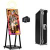 JIAQINMOTD Cabina fotografica a specchio magico da 101,5 cm, portatile per selfie con touch screen da 21,5 pollici, mini PC integrato, luce ad anello RGB, custodia per feste, matrimoni, eventi (nero, cabina