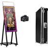 JIAQINMOTD Cabina fotografica a specchio magico da 101,5 cm, portatile per selfie con touch screen da 21,5 pollici, mini PC integrato, luce quadrata RGB, custodia per feste, matrimoni, eventi (nero, cabina