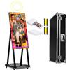 JIAQINMOTD Cabina fotografica a specchio magico da 101,5 cm, portatile per selfie con touch screen da 21,5 pollici, mini PC integrato, luce ad anello RGB, custodia per feste, matrimoni, eventi (nero, cabina
