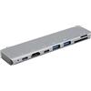 Yosoo Hub USB Tipo C Hub 7 in 1 USB 3.0 PD Ricarica Rapida Interfaccia Multimediale HD 4K Adattatore Multiporta Ad Alta velocità con Lettore di Schede