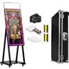 JIAQINMOTD Cabina fotografica a specchio magico da 101,5 cm, portatile per selfie con touch screen da 21,5 pollici, mini PC integrato, luce quadrata RGB, custodia per feste, matrimoni, eventi (nero, cabina