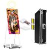 JIAQINMOTD Cabina fotografica a specchio magico da 101,5 cm, portatile per selfie con touch screen da 21,5 pollici, mini PC integrato, luce ad anello RGB, custodia per feste, matrimoni, eventi (bianco, cabina