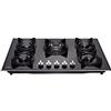 Loblich Piano cottura a gas integrato a 5 fuochi da 76,2 cm, con vetro temperato e griglie in ghisa, LW5G01 (LPG/NG convertibile, nero)