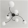 Lampada da soffitto in acciaio e vetro VIBRA 6 da interno 6xE14