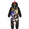 Sonic The Hedgehog, Pigiama intero con cappuccio, per bambini e bambine, colore nero, età 4-14 anni, Ombra, 9-10 Years