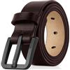 ITAY Belts Cintura TSA in pelle pieno fiore - Cintura ipoallergenica, regolabile e priva di nichel per uomini (Marrone, 33/85)