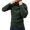 Generisch Maglione da uomo in lana, con cerniera a 1/4 e colletto alto, con motivo a treccia, tinta unita, slim fit, sportivo, semplice, comoda, per tutti i giorni, verde, XL