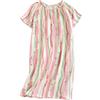 MGDIFYXAA Camicia da Notte Donna - Abito Estivo da Donna Camicia da Notte in crêpe di Cotone Gonna A Maniche Corte Girocollo Colore Abito Carino per La Casa di Media Lunghezza Taglie Forti, Rosa, XL