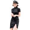 YLfly Abito da sera da donna floreale a maniche corte rovesciato lato Qipao Cheongsam Party, Nero , XL