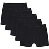 Sock Stack Boxer corti per bambini, in cotone biologico elasticizzato, confezione da 5, Nero , 7-8 Years