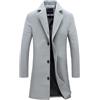 Oanviso Cappotto Uomo Lana Lungo Elegante Giacca Slim Fit Trenchcoat Tinta Unita Manica Lunga Doppiopetto Giubbotto Capispalla Business Caldo Jacket Oversized A Blu L