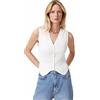 AllSaints Gilet Cruz da donna, bianco gesso, M