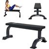 TREXO XTREXO B10 - 300 kg - Panca piatta - acciaio massiccio & ecopelle - design compatto - per allenamento di forza, allenamento pesi e palestra domestica