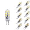 OUGEER Confezione da 10 Risparmio Energetico G4 2W Lampadina a LED,12 SMD 2835, Bianco freddo 6000K, 200LM, AC/DC 12V, G4 20W LED Lampadine
