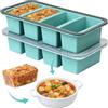 Wapasezyar Souper Cubes - Set di 2 stampi per congelatore in silicone per zuppe, cubetti di ghiaccio, 250 ml, con coperchio per zuppa, brodo, salsa, cubetti di ghiaccio, senza BPA