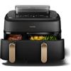 Philips Steam Airfryer Dual Basket serie 5000, friggitrice ad aria calda e piroscafo in un unico dispositivo, 2 cestini, tecnologia RapidAir Plus, 19 funzioni di cottura, 90% in meno di grassi