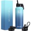 Hydropal Borraccia Termica in Acciaio Inox, Borraccia con Cannuccia 500ml/750ml/1L/1.2L/1.9L, Bottiglia Termica Doppia Parete per Bevande Calde e Fredde, Thermos Senza BPA per Scuola, Sport, Palestra