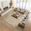 Topfinel Tappeto Vintage 240 x 340 cm Beige, Tappeto Boho Orientale a Pelo Corto, Lavabile in Lavatrice, Antiscivolo e Morbido, Tappeto per Soggiorno, Camera da Letto, Sala da Pranzo, Ufficio