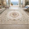 VARIKASHOM Tappeto Moderno Salotto interno Esterno Terazzo Balcone, Tappeti da pavimento, Shabby Chic floreale vintage colori beige, rosso, blu, giallo, verde e marrone, 140 x 200 cm.